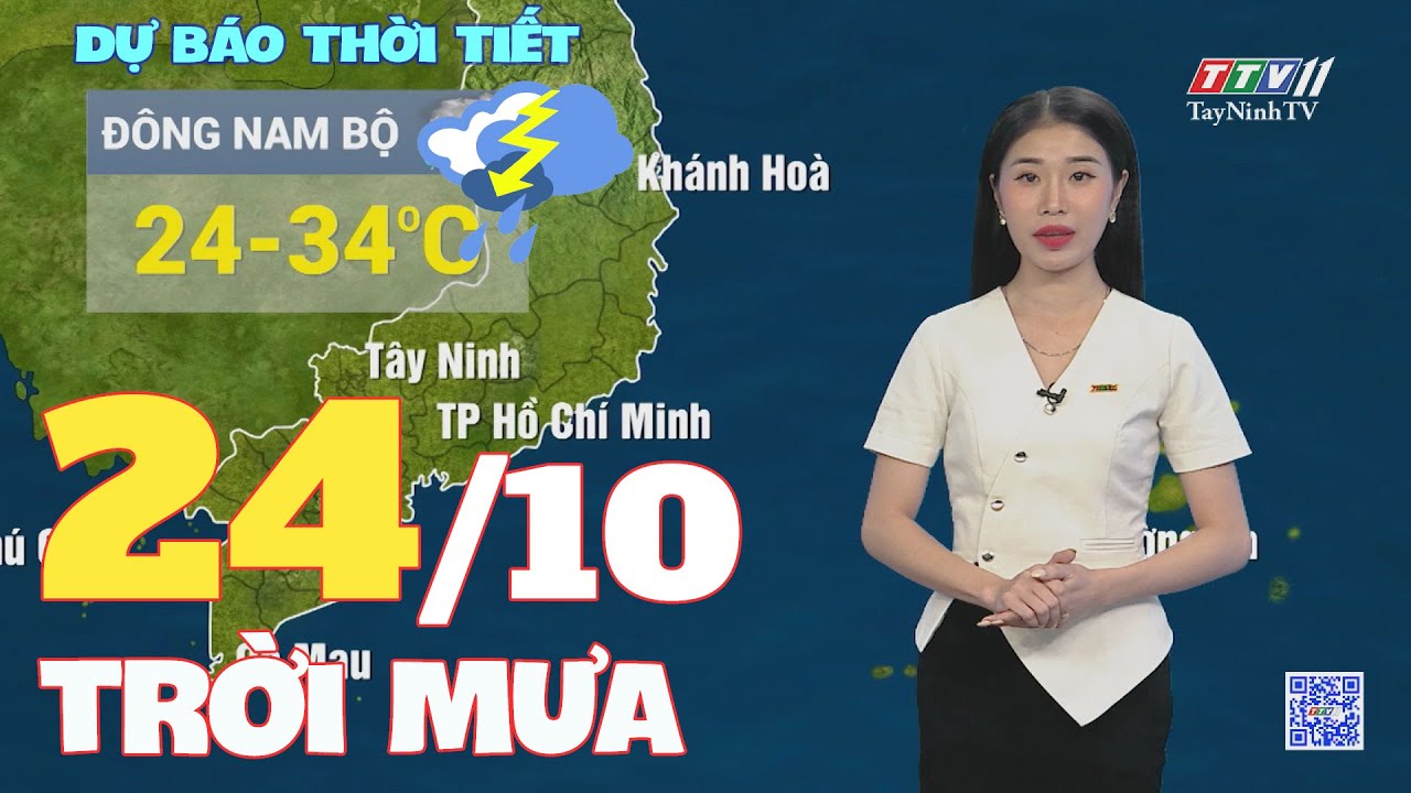 Bản tin thời tiết 24-10-2024 | TayNinhTVENT